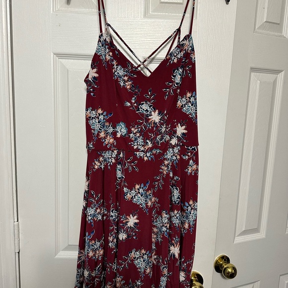 The General Good Dresses & Skirts - Chic Burgundy Floral Mini Dress XL